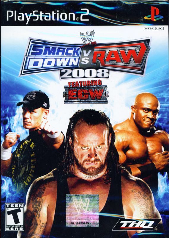 WWE Smackdown vs. Raw 2008 box art for Playstation 2